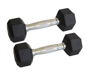 Two Dumbbell for exercises on isolaterd backgroung,   Weightlifting,