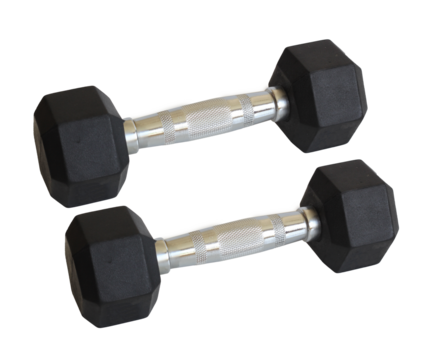 Two Dumbbell for exercises on isolaterd backgroung,   Weightlifting,