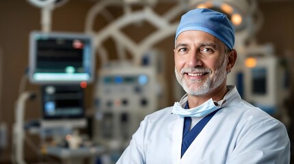Experienced Electrophysiologist Working in a Cardiac Procedure Operating Room (Healthcare)