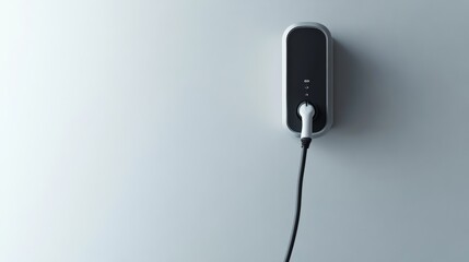 Concept of a home battery packs alternative electric energy storage system at modern home garage wall as backup or sustainable energy concepts.