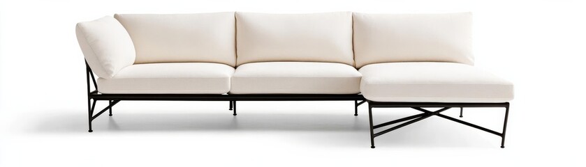 Obraz premium Low-slung outdoor sectional with sharp, geometric lines