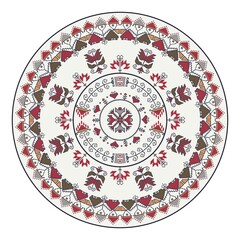 Traditional Bulgarian embroidery design element over white background