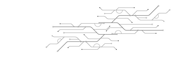 Vector abstract technology on white background. Abstract futuristic circuit board Illustration, Circuit board with various technology elements.