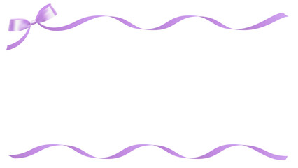 Elegant lavender Ribbon Frame with Bow - Decorative Border Design