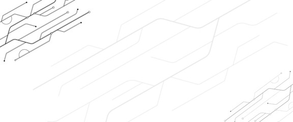 Vectors White Abstract geometric dots and lines connection circuit concept. Hi tech digital connect, communication, High technology concept.