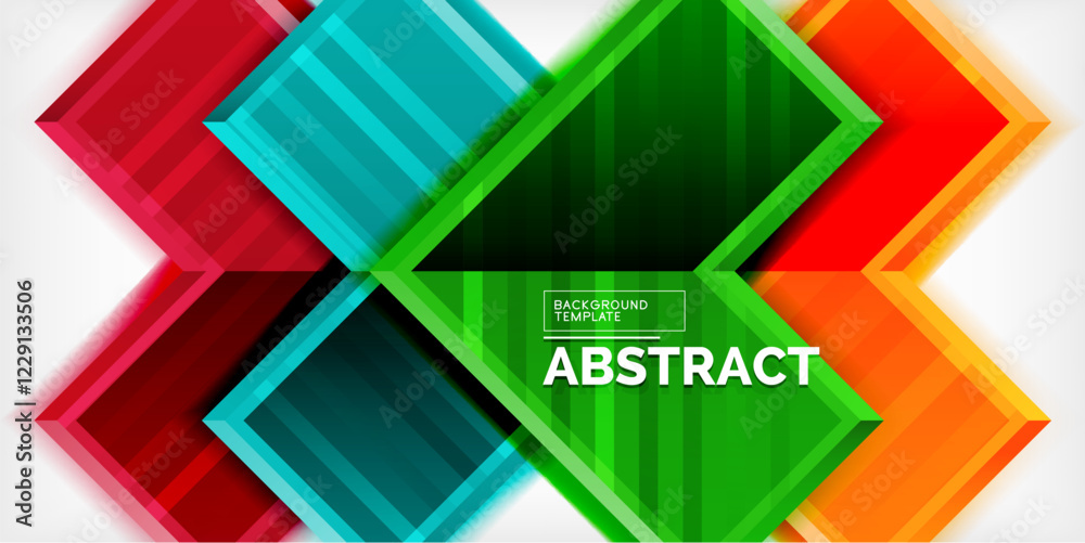 Poster Arrow symbols created with 3d effects and line texture geometric abstract background