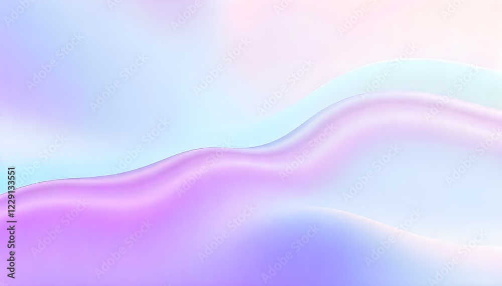 Aufkleber A 3D abstract wavy smooth background featuring a harmonious blend of multicolor pastel tones, creating a visually pleasing and aesthetic design concept