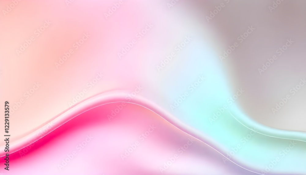 Poster A 3D abstract wavy smooth background featuring a harmonious blend of multicolor pastel tones, creating a visually pleasing and aesthetic design concept