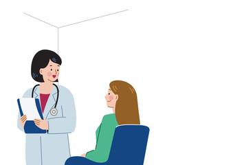 患者に説明をする女性医師