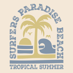 bohem surf poster illustration