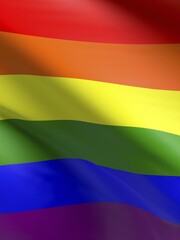 Naklejka premium Rainbow flag using as background, peace or diversity concept, 3d rendering