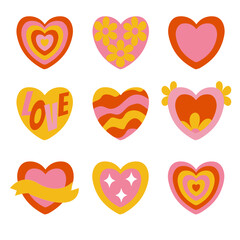 retro hearts