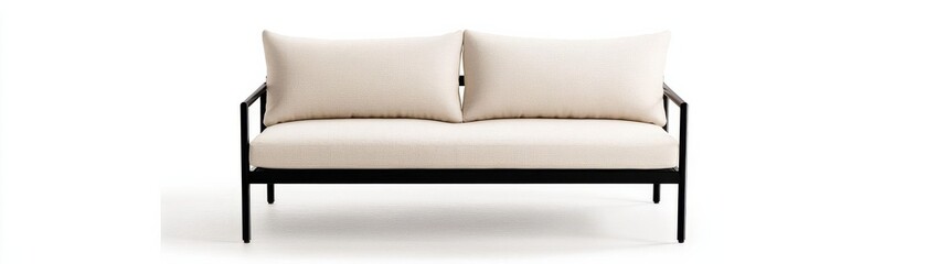 Fototapeta premium Modern outdoor loveseat with slim-profile cushions