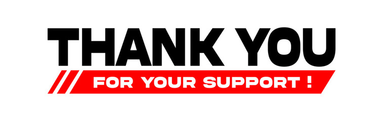 Thank you for your support - Greeting card vector with white background