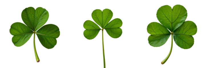 Three Heart-Shaped Shamrocks Arranged in Unique Positions