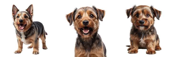 Three Scruffy Dogs Showcasing Unique Textures and Characters