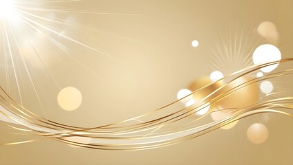 Elegant Gold Background with Abstract Light and Wave Design