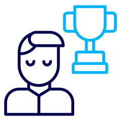 Best Worker trophy Outline Color icon