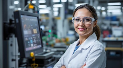 Quality Control Specialist Conducting Inspections in a High-Tech Manufacturing Facility (Industry)