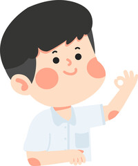 happy kid student make ok sign