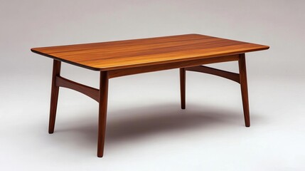 Slim-profile coffee table with teakwood top and clean edges