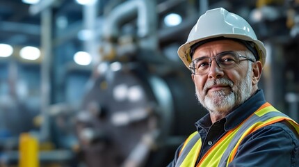 Experienced Boilermaker Inspecting a Large Boiler System (Industry)
