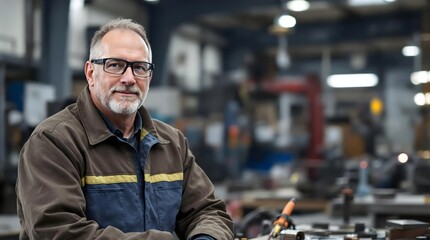 Fototapeta premium Precision Welding in a Workshop by an Experienced Professional (Industry)