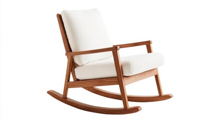 Slimline rocking chairs with contoured wood and neutral accents