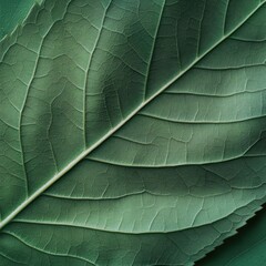 Fototapeta premium A close-up shot of a single green leaf on a table, ready for use in various designs and compositions