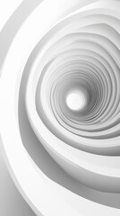 Obraz premium A large white spiral with a small white hole in the center. The spiral is very long and has a very smooth surface