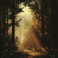 Naklejka premium morning in the forest