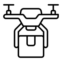 Obraz premium Drone Delivery line icon