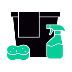 Deep Cleaning – Sponge and Cleaning Tools Representing Thorough and Detailed Cleaning to Achieve a Hygienic, Spotlessly Clean Home. Vector illustration.
