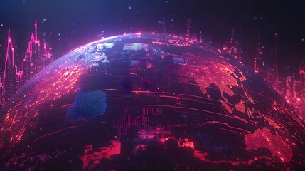 Futuristic Digital Earth with Glowing Connectivity