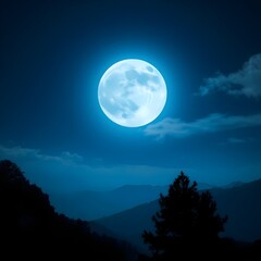 blue moon and clouds