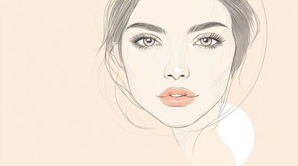 Beautiful Round Type Female Face Vector Stock Illustration