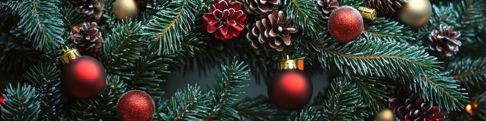 Fototapeta premium A close-up shot of a decorated Christmas tree with colorful ornaments