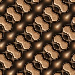 3D effect seamless background, wallpaper decoration brown leather pattern