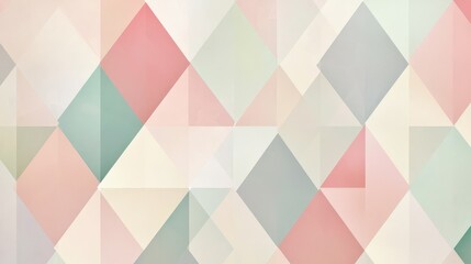 Soft Pastel Geometric Pattern with Triangles and Diamonds in Light Colors