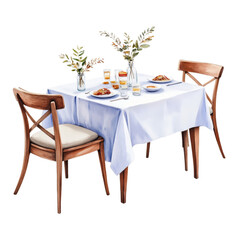 Obraz premium Romantic Dining Table Setting for Two