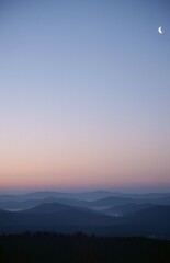 View on Bavarian forest from the Lusen at dawn, Bavaria, Germany, Europe
