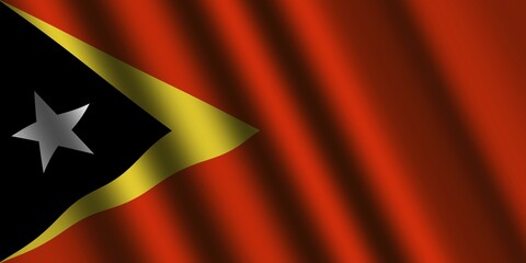 The East Timor flag flying in the wind