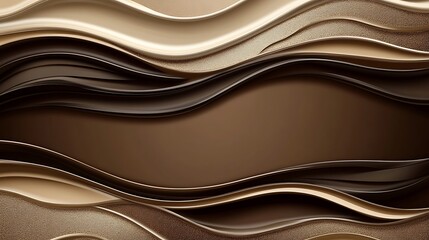 Obraz premium Abstract Brown and Beige Wavy Design