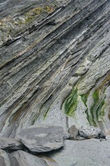 Flysch, rock layer on the coast of Deba, Guipuzcoa Province, Basque Country, Bizkaia province, Spain, Europe