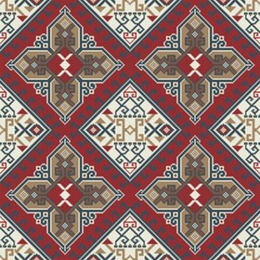 Traditional Georgian folk art embroidery vector pattern