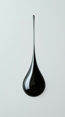 Fototapeta premium Black Liquid Drop on Smooth Surface Capturing Minimalist Design