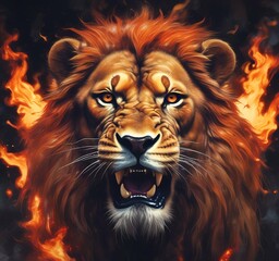 Fototapeta premium Illustration of lion.