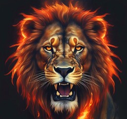 Fototapeta premium Illustration of lion.