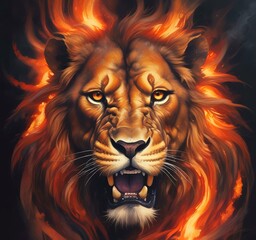 Fototapeta premium Illustration of lion.