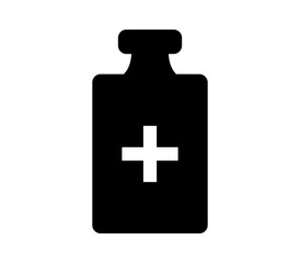 Medical bottle icon illustrated in vector on white background